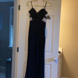 Sleeveless embellished gown